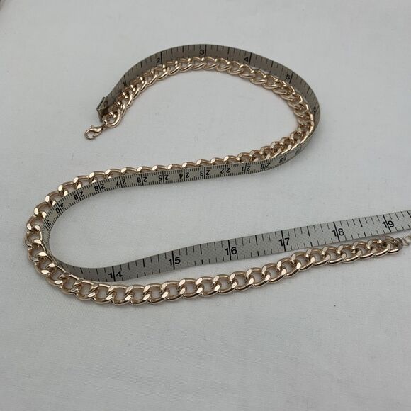 Gold Tone Curb Chain Link Necklace 19” with 4" Extender Heavy 55gm Mens Womens - Picture 5 of 6